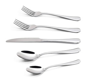 Juego de cubiertos de metal plateado Cucharas Tenedores y cuchillos Cubiertos de acero inoxidable para restaurantes de hoteles - Product Image 6