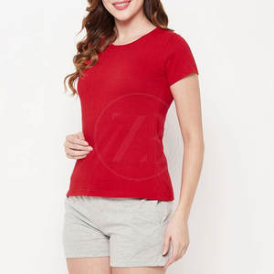 2025 nueva llegada, venta al por mayor, Conjunto de camiseta y pantalones cortos informales de verano para mujer, patrón sólido transpirable a precio razonable - Product Image 2
