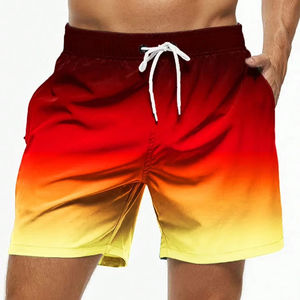 Shorts de sport pour hommes en tissu peigné léger et respirant pour l'été, séchage rapide, taille élastique, poches, logo personnalisé OEM - Product Image 4