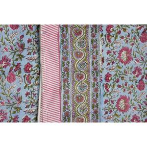 Mantel Rectangular de Algodón y Lino 100% con Estampado Floral Hecho a Mano en India, Multicolor, 60*90 Pulgadas, para Uso Doméstico y Hotelero - Product Image 2