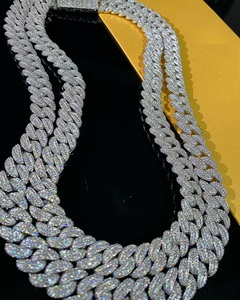 16MM totalmente helado cadena cubana VVS1 Moissanite 14K oro blanco acabado plata esterlina 925 diamante probador colgantes tipo encantos - Product Image 4