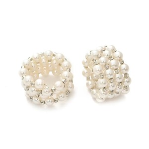 Porte-serviette en perles blanches chic pour décor de Table formel fêtes de mariage hôtel à manger porte-serviette élégant - Product Image 3