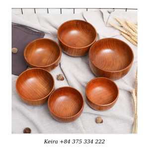 Wooden Bowl Teak Wood Natural Finish for Kitchen Serving <b>Tableware</b> and Dining Use Vietnam - Product Image 1