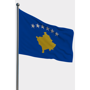 Drapeau extérieur personnalisé du Kosovo, impression numérique, coton et polyester, fanion, mât en aluminium pour affichage automobile - Product Image 1