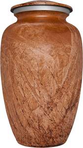 Brown Funeral <b>Urn</b> Marble Oak Cremation <b>Urn</b> for Human Ashes Hand Made in Aluminum Suitable for Cemetery Burial or Niche <b>Large</b> - Product Image 3