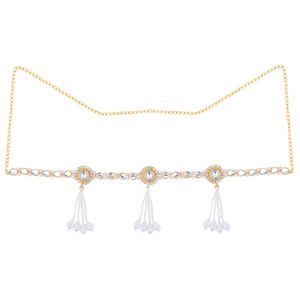 Indian Vintage Gold Plated Round Shape Crystal Stone Waist Belt <b>Belly</b> <b>Chain</b> Kamarbandh Body Jewelry for Women - Product Image 1
