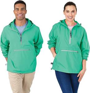 Veste coupe-vent en polyester pour hommes personnalisée unisexe col montant manches longues pull demi-fermeture éclair imperméable pour la saison d'hiver - Product Image 4