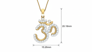 Pendentif Symbole Aum Sacré en Or 14 carats et Diamant Naturel pour Femme - Product Image 2