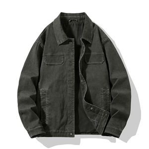 Chaqueta vaquera 2024, ropa de calle, estilo juvenil, diseño de moda, rompevientos de primavera negro desgastado, Chaquetas vaqueras de un solo pecho - Product Image 4