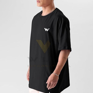 Al mejor precio, Camiseta de algodón 100% con hombros caídos para hombre, ropa de calle, camiseta elegante con hombros caídos antiarrugas para hombre - Product Image 5