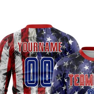 Red White Blue <b>Long</b> Sleeve Soccer Jersey Football Performance Shirt Breathable Quick Dry Athletic <b>Match</b> Training Uniform For Men - Product Image 5