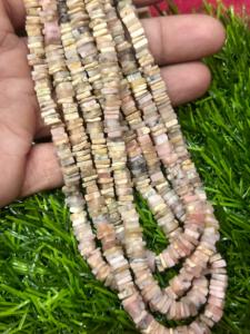 ลูกปัดหินโอปอลสีชมพูธรรมชาติขนาด5มม. ทรงเหลี่ยมพร้อมส่ง - Product Image 6