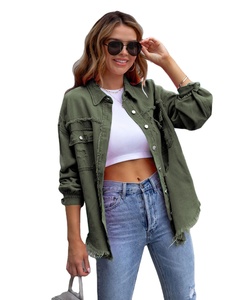 Chaqueta Vaquera de Mezclilla de Media Longitud para Mujer, Estilo Rave, Bordada, Acolchada, Transpirable, de Manga Larga, Informal, con Solapa, para Otoño/Invierno - Product Image 1