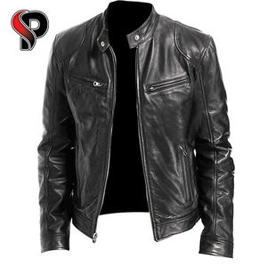 Blouson bombardier en cuir coupe slim pour homme | Cuir véritable - Product Image 2