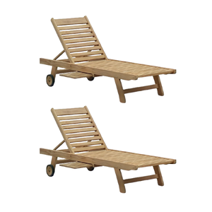 Chaises longues pliantes en bois massif écologiques modernes très vendues, mobilier d'extérieur de haute qualité - Product Image 5