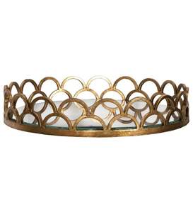 Premium Wavy Rose Gold Metal <b>Mirror</b> Tray Set | Elegant Jewelry & Cosmetic Display Organizer | Modern Home Decorative Tray - Product Image 4