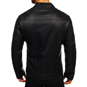 Venta caliente chaqueta de cuero para hombre 2026 nueva moda Otoño cuello levantado logotipo frontal transpirable a prueba de viento - Product Image 3