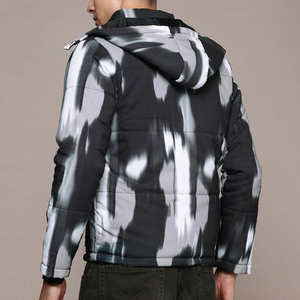 Black <b>White</b> Solid Waterproof Windproof Breathable Customizable Puffer <b>Jacket</b> Unisex Warm Quilted Padding Insulated Hooded Winter - Product Image 3