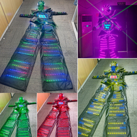 Costume de robot LED et combinaison de danse LED RGBWAUV, tenue lumineuse pour fête avec télécommande et batterie