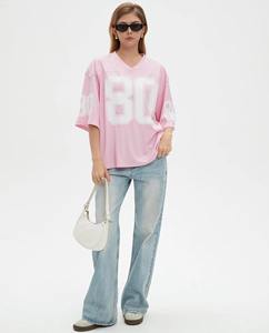 2025 camisetas cuadradas con impresión personalizada de alta calidad, camisetas de fútbol americano de gran tamaño de malla, ropa de fútbol, camisetas cortas transpirables - Product Image 3