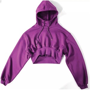 Sweat-shirts à capuche imprimés avec logo personnalisé 100% coton en polaire écologique pour femmes Logo avant d'hiver pastel uni - Product Image 2