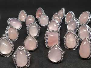 Anillo de Cuarzo Rosa con Baño de Plata sobre Latón, Certificado por CNAS, Ajustable, Unisex, para Boda, Aniversario, Fiesta, Compromiso, Regalo, Joyería - Product Image 2