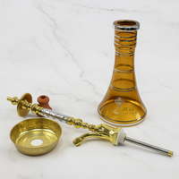 Ensemble de chicha traditionnel de style arabe en acier inoxydable et verre, finition laquée or, argent, rouge, noir, conception OEM, fourniture d'usine