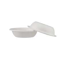 12oz Heavy Duty 100% Compostable <b>Bowls</b> Disposable Sugarcane Bagasse <b>Lid</b> Customized for Eco-Friendly Take Away Snacks Salads - Product Image 2