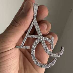 Deslumbrante Anillo de Doble Capa con Iniciales, Corte Brillante, Certificado GRA, VVS, Moissanita, Chapado en Oro Rosa de 18K, Plata 925, Estilo Hip Hop, Unisex, Fino - Product Image 4