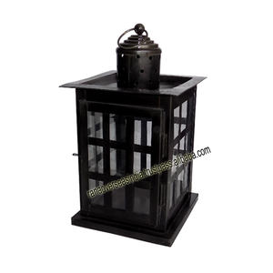 Top Selling High Quality Square Iron Candle <b>Lanterns</b> in <b>Black</b> Color for Home Restaurant Hotel Party and Festival Decoration - Product Image 4