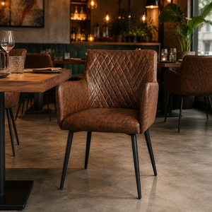 European Style Modern Metal <b>Dining</b> <b>Chair</b> <b>Folded</b> Design Iron Legs Leather Upholstery | Home/Restaurant/Apartment/Home Office Use - Product Image 1