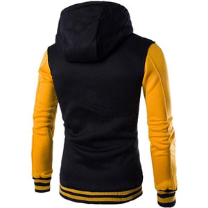 Sudadera con capucha de calidad para hombre, nueva moda, diseño de retazos informal, con capucha, de talla grande, de punto para la temporada de otoño, tarifa al por mayor - Product Image 2