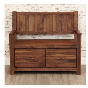 Sheesham Wood <b>Shoe</b> <b>Rack</b> Stand Multipurpose Cabinet Arm Rest <b>Bench</b> with 2 Door 4 Shelf Storage Seat Home and Office Furniture - Product Image 1