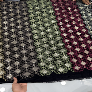 Tela de Terciopelo de Lujo con Bordado para Vestidos, Decoración del Hogar, Tapicería, Manualidades y Diseño de Moda - Product Image 3