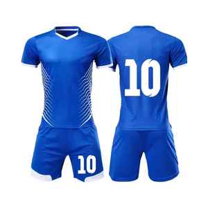 Meilleurs ensembles d'uniformes de football/soccer unisexes à col en V en polyester respirant de haute qualité, personnalisables, à manches courtes et séchage rapide - Product Image 3