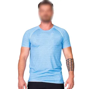 蓝色高品质舒适最佳柔软面料健身房健身服装独特风格男士t恤