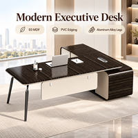 Bureau de travail moderne avec pieds en alliage d'aluminium pour bureau de direction, table modulaire pour patron, grand mobilier de bureau