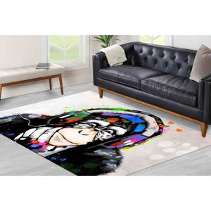 Tapis en chenille Banksy Monkey : Tapis imprimé avec des animaux pour les amoureux de la musique, tapis fin non tissé - Product Image 4