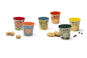 Durable New Bone China <b>Set</b> of 6 Espresso Coffee <b>Cups</b> 9 cl (3 fl oz) Decal Technique Oriental Design Japanese Theme by Excelsa - Product Image 2