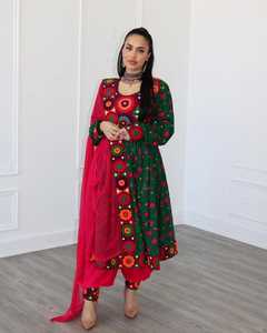 New Customized Design Printing <b>White</b> Dress Frock Casual Women Afghani Dresses Vintage Embroidery Sublimation Traditional Pashtun - Product Image 4