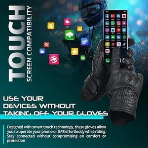 Venta al por mayor dedo completo a prueba de viento al aire libre moto guante pantalla táctil protección transpirable hombres guantes de carreras de motos - Product Image 2