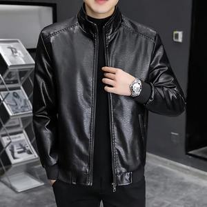 Veste en cuir véritable à logo personnalisé pour hommes, manches longues, coupe ajustée, patchwork, vestes en cuir à la mode au printemps, logo personnalisé de présage - Product Image 3