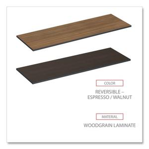Alera ALETT7224EW Espresso/<b>Walnut</b> Rectangular Reversible Laminate <b>Table</b> Top 71.5 In. X 23.63 In. for Dining <b>Tables</b> - Product Image 5