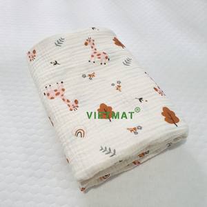 Lingettes en mousseline de coton biologique imprimées OEM pour nouveau-nés, douces et absorbantes, serviettes de bain pour bébés, personnalisables - Product Image 6