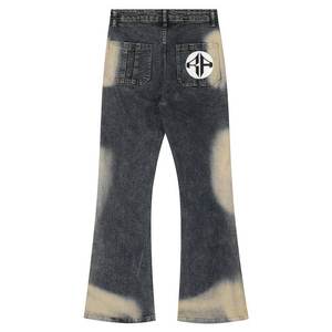 Pantalon en jean pour hommes avec logo personnalisé de haute qualité Nouveau design Vêtements d'extérieur droits Techniques tricotées lavées respirantes Multicolore - Product Image 2