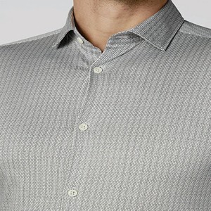 Venta al por mayor Hip Hop Patchwork Camisa de algodón de manga larga de los hombres de impresión de pantalla personalizada de punto de contraste camisas en capas - Product Image 3