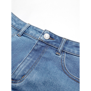 Jupe longue en jean délavé Paola Riboni avec fente avant, taille haute, coupe trapèze, pour femme, été, automne, hiver - Product Image 5
