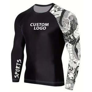 เสื้อรัดกล้ามเนื้อ MMA น้ำหนักเบา พิมพ์โลโก้ได้ตามต้องการ คุณภาพสูงสำหรับผู้ชาย ราคาคุ้มค่า แห้งเร็ว แขนยาว ผ้า 220 กรัม - Product Image 1