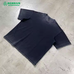 New Style 230grams Heavy <b>Weight</b> 100% Cotton Oversized Acid Wash Printed <b>Blank</b> Washed T Shirts Behram International Men - Product Image 6