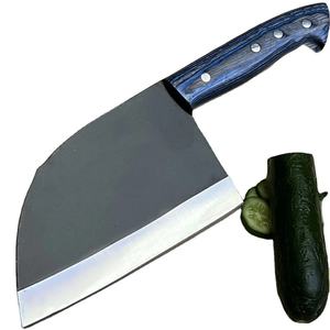 Cuchillo de Cocina Tipo Cleaver de Acero al Carbono de 10 Pulgadas Hecho a Mano con Funda de Cuero Única, Mango Hermoso y Personalizable - Product Image 1
